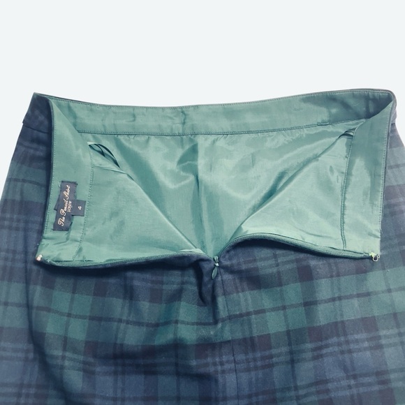 J. Crew The Pencil Skirt Womens Sz 4 Blue Green Plaid Classic High Waist Pencil - Picture 3 of 9